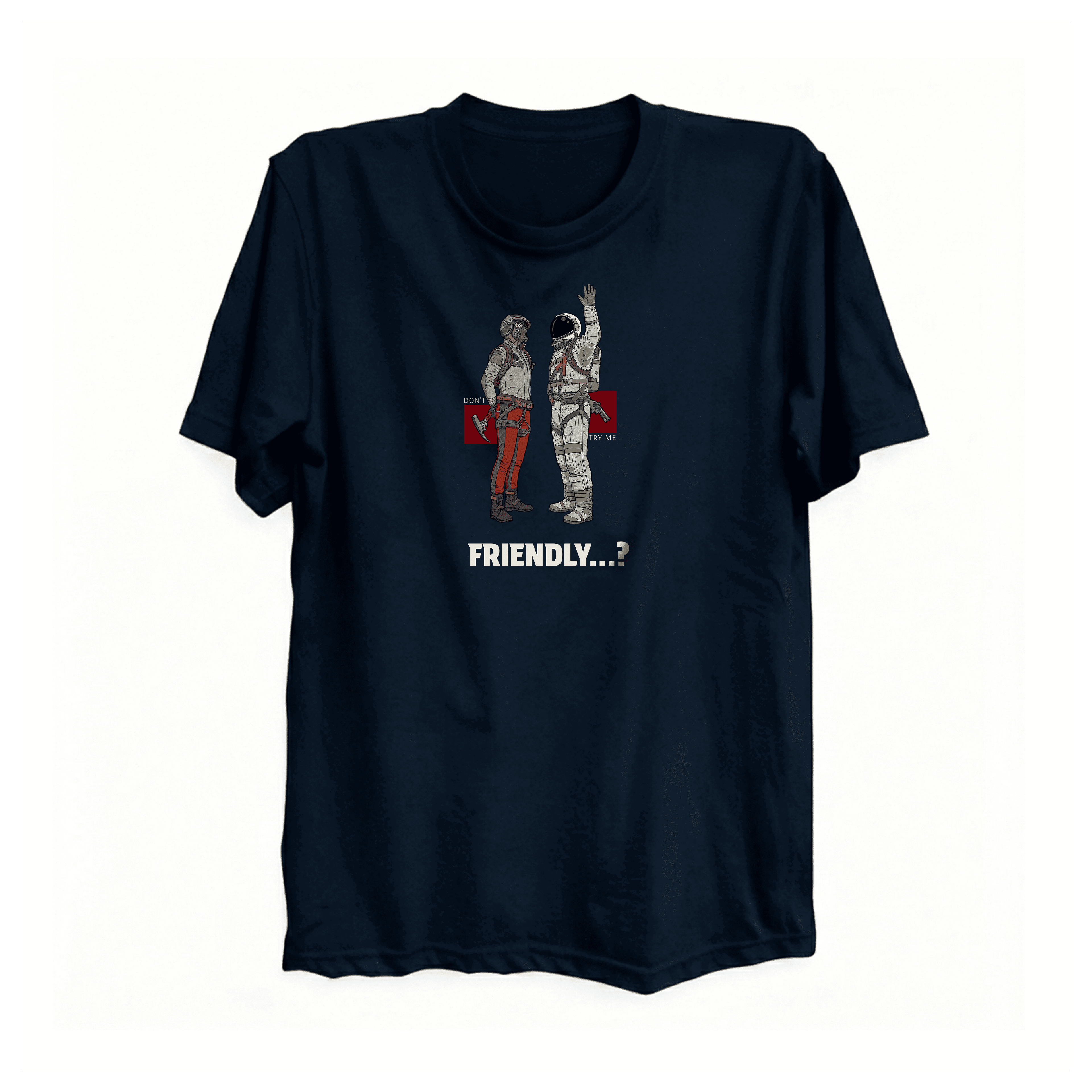 Arc Raiders t-shirt "Friendly?..." design