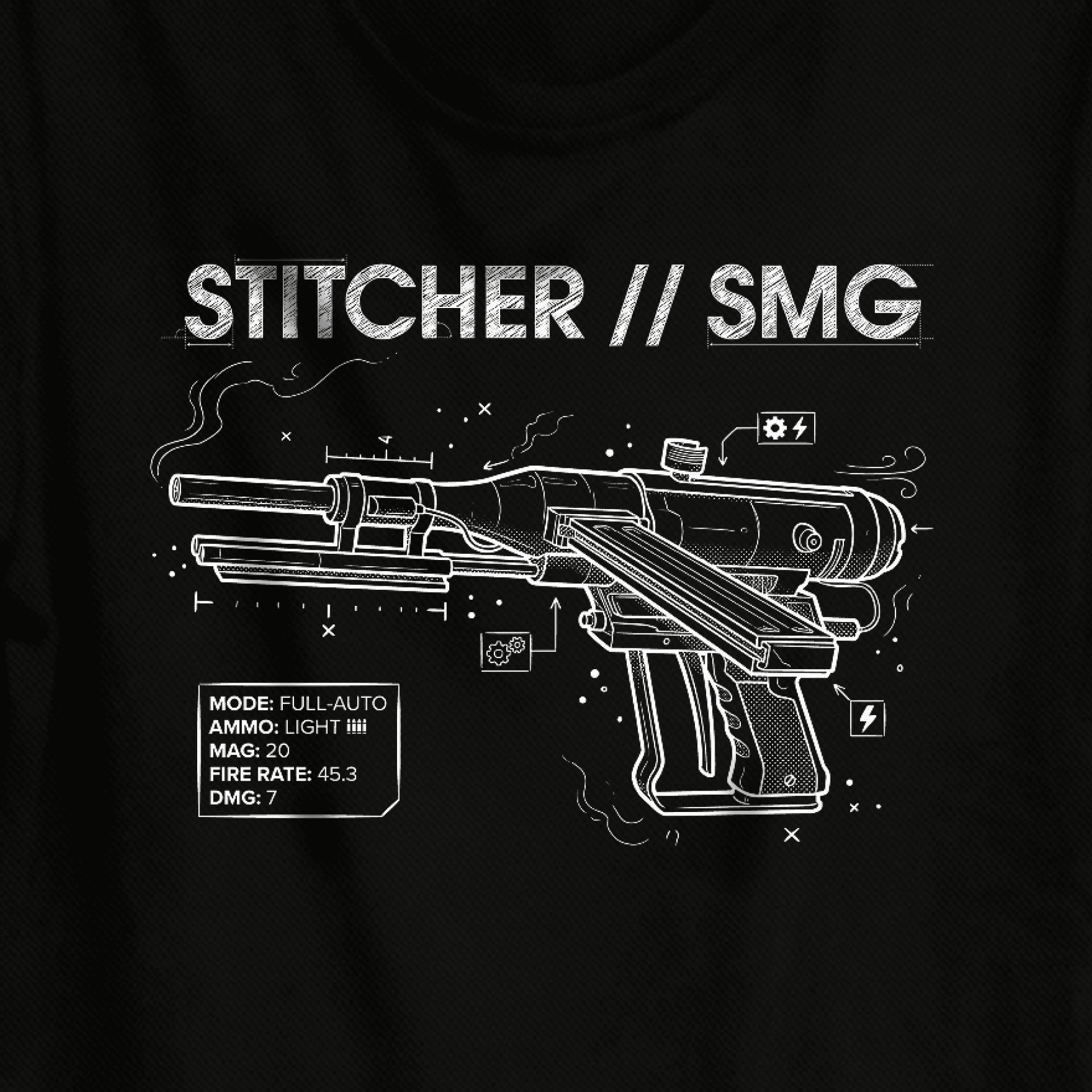 Arc Raiders t-shirt Stitcher Blueprint design